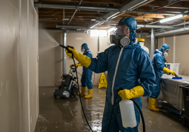 Basement Sanitization and Antimicrobial Treatment process in Reno County, KS