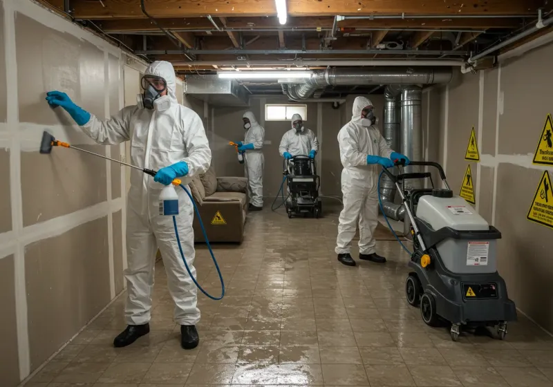 Basement Moisture Removal and Structural Drying process in Reno County, KS